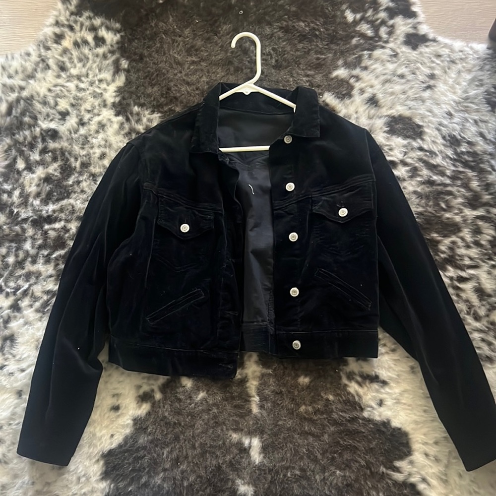 brandy melville black corduroy jacket